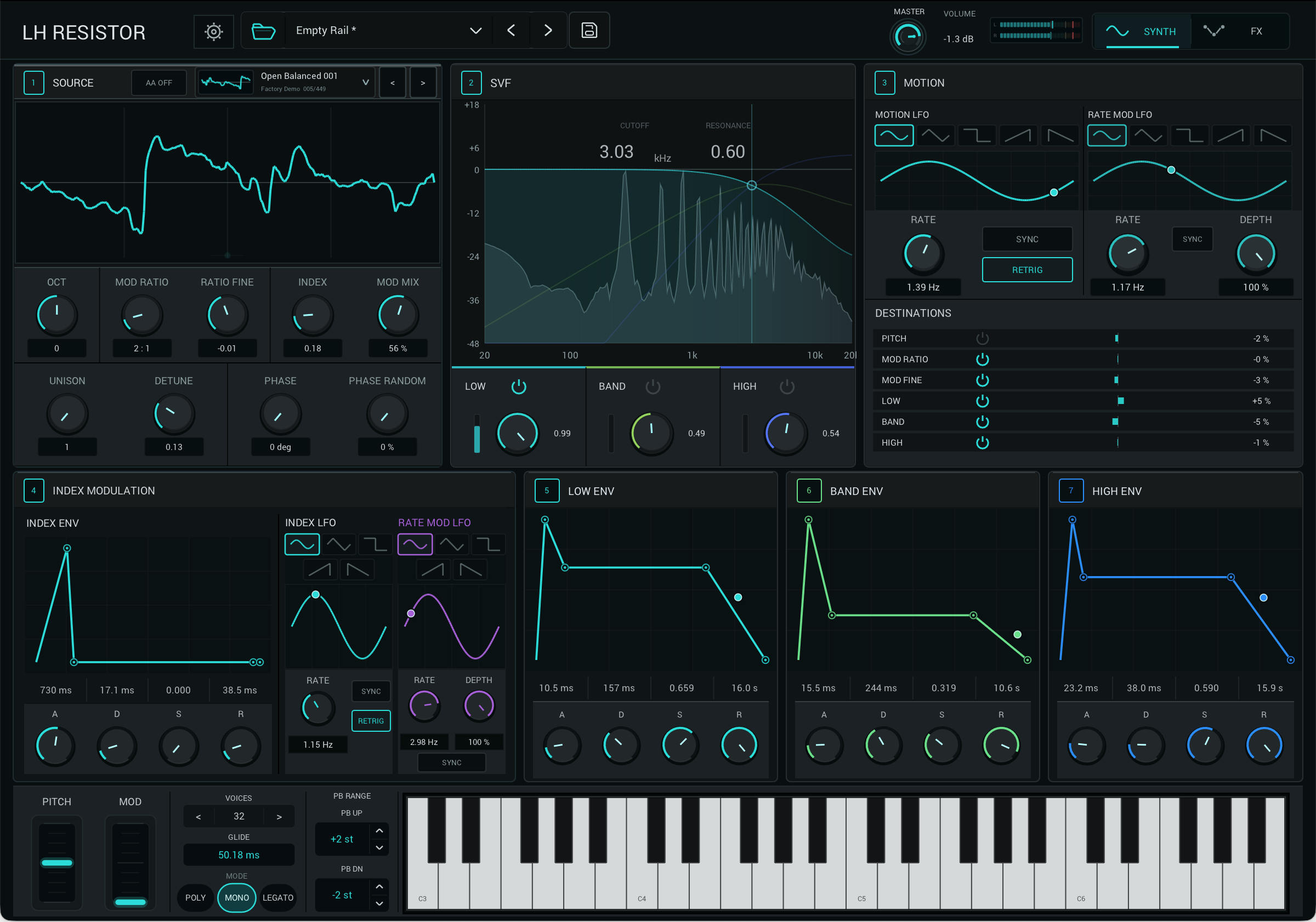 LH RESISTOR SYNTH workspace