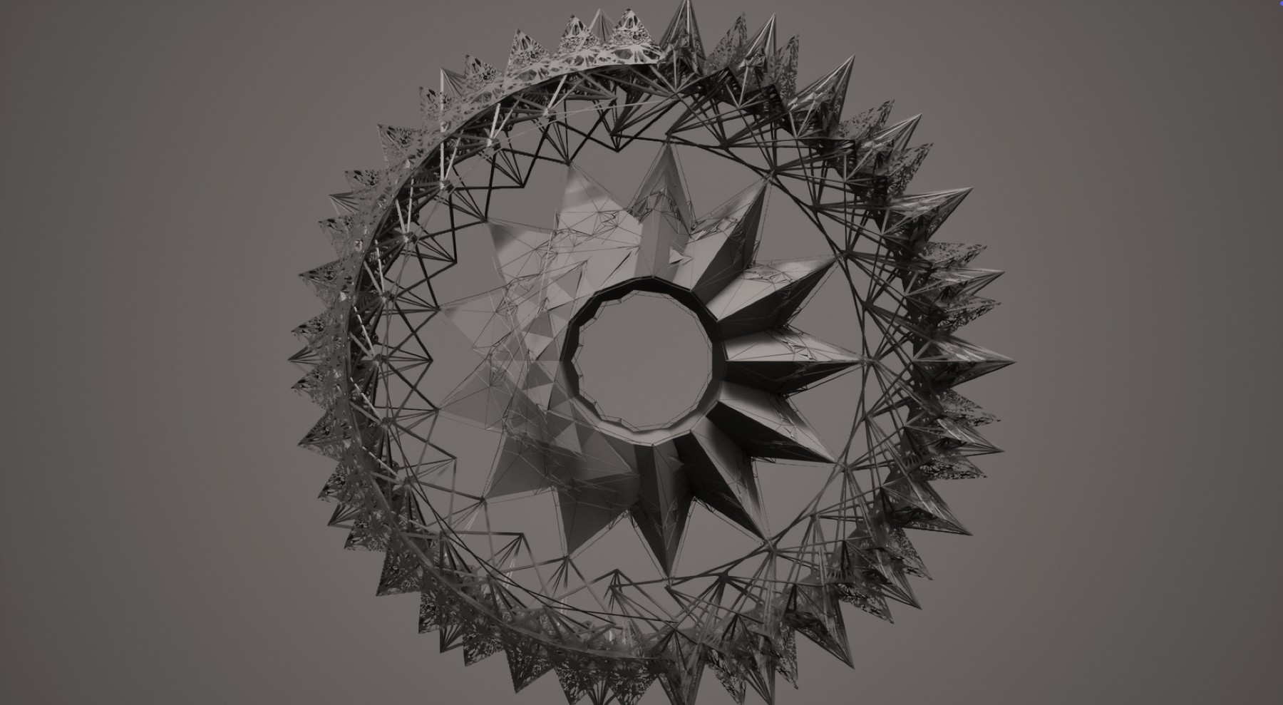 Triangle Structure Radial Formation generated in Unreal Engine 5