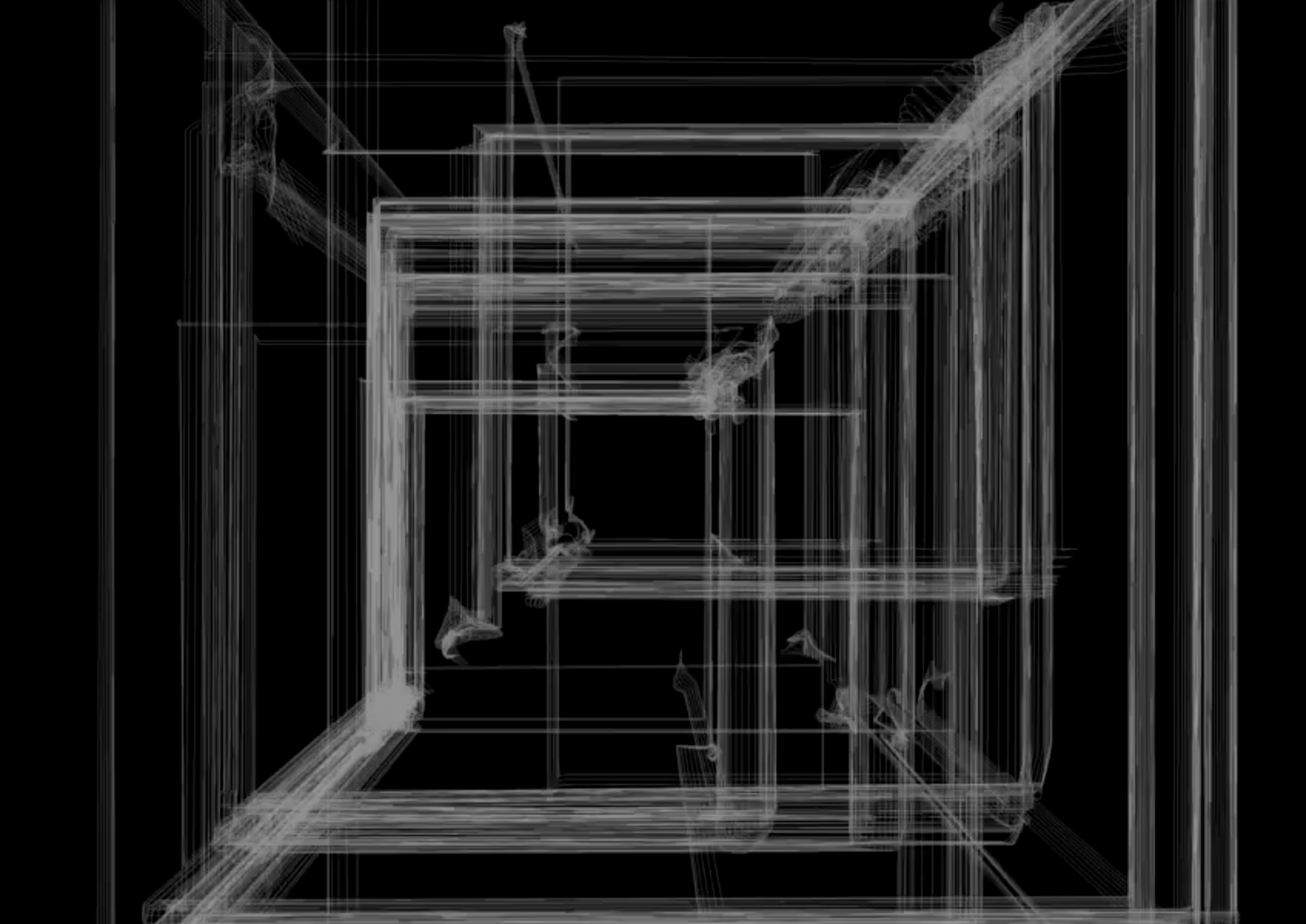 Early Fragment process sketch showing layered linear frames and spatial structure